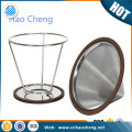 Simple working cone coffee filter maker stainless steel pour over coffee dripper with hand drip